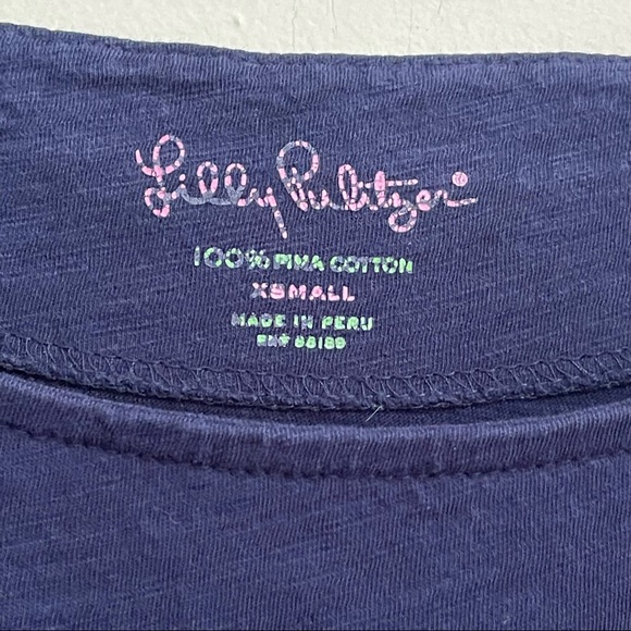 Lilly Pulitzer Dress Cassie Slub Cotton Navy Size Small - Picture 4 of 10